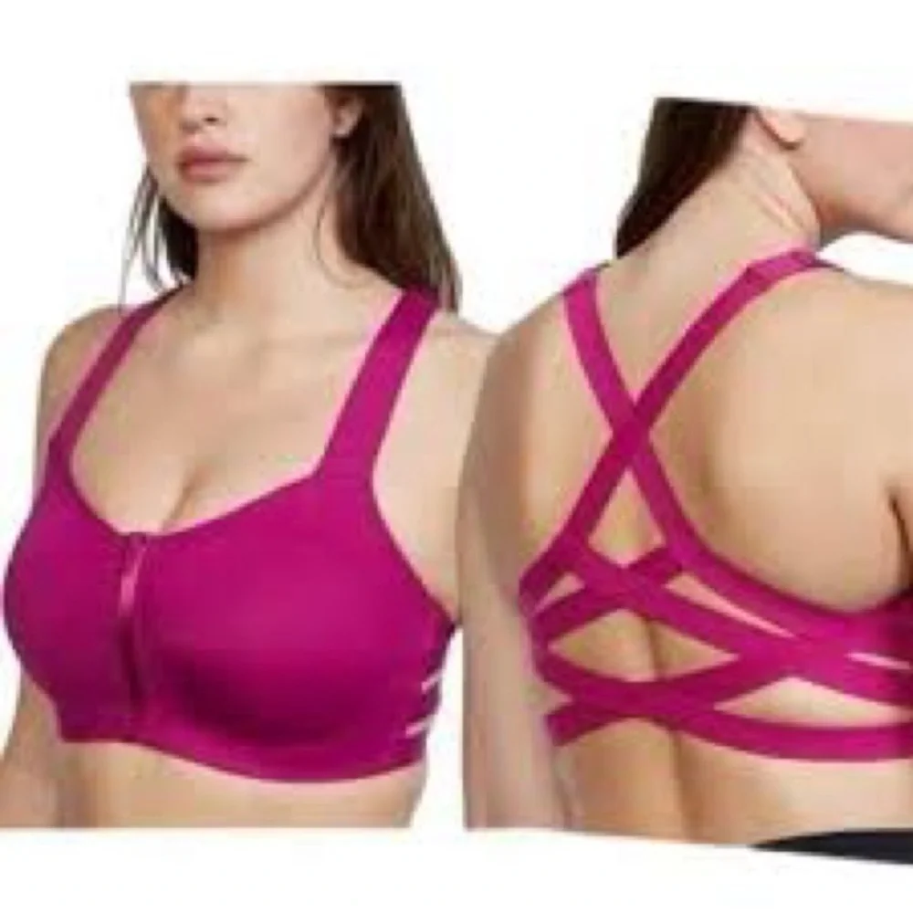 Victoria's Secret Knockout On Point Sweat Sports Bra Womens 38D front close zip - Picture 1 of 7